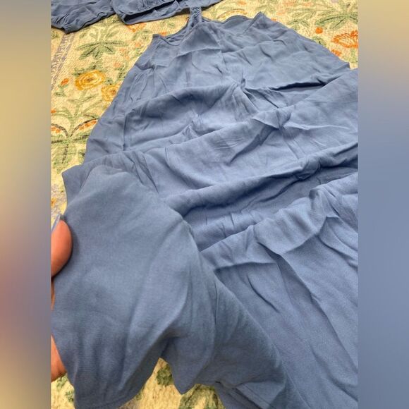 Reformation Tory Dress Size 8 Blue Puff Sleeve Prairie - Picture 9 of 9